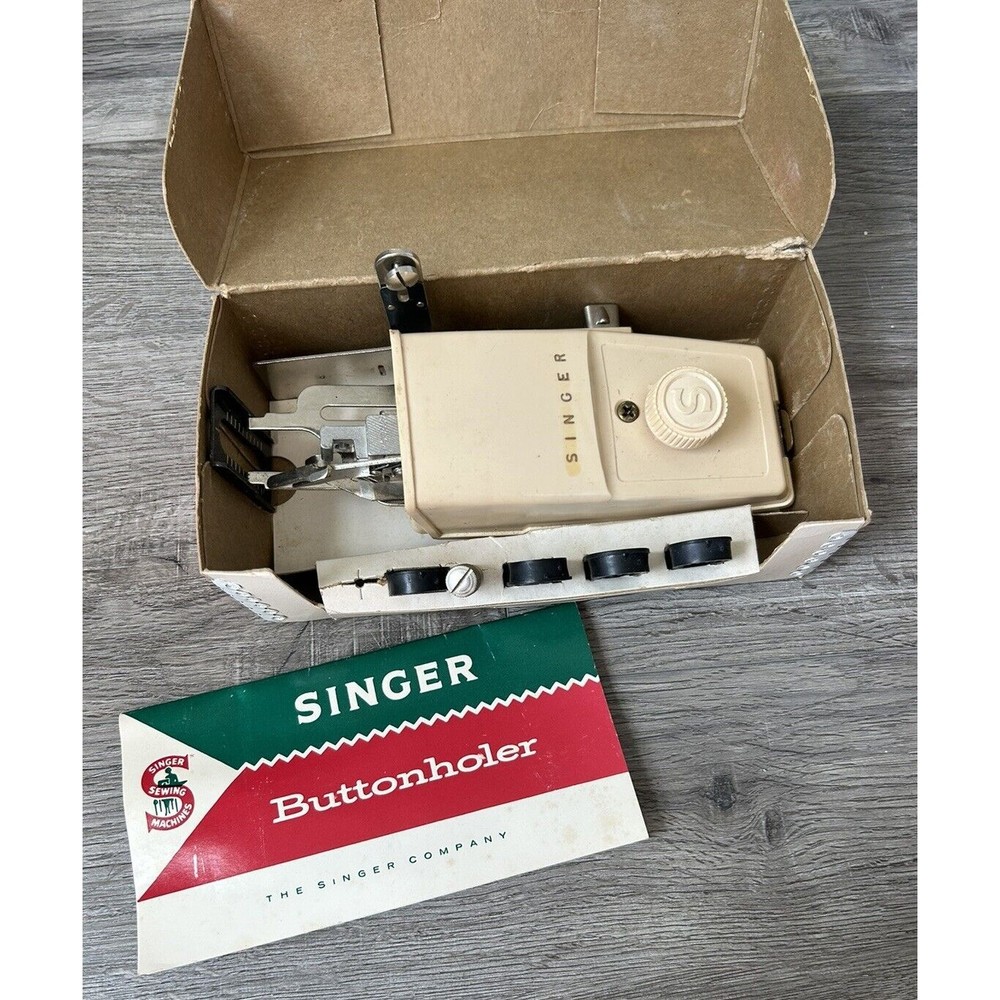 Vintage Singer Buttonholer Model 489500/489510 Complete Original Box + Manual